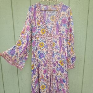 Spell Sample Lovebird Maxi Dress Gown Kimono Robe Duster S Chamomile OOAK NWOT